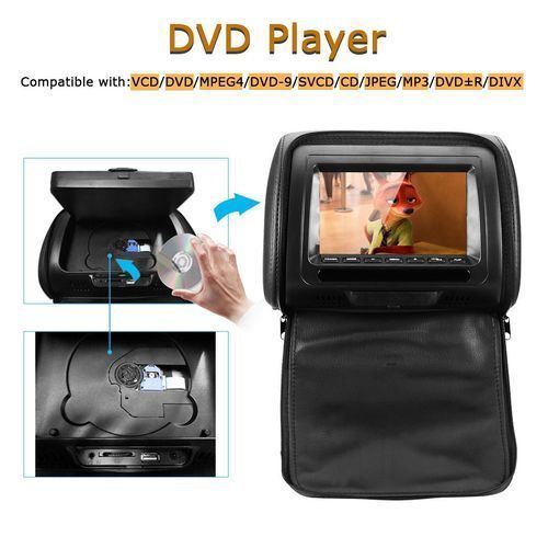 product_image_name-Generic-A Pair Of 7" Car Headrest DVD Player/monitor-Black Colour-7
