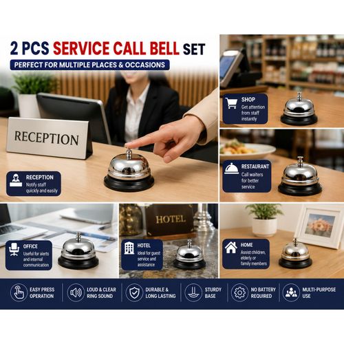 Generic 2pcs Service Call Bell Set – Reception Desk Counter Bell - image 3