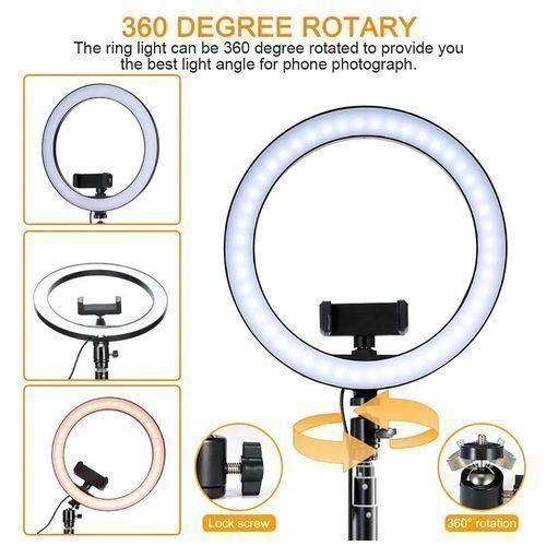 Generic 12" Inches Automatic Led Ringlight With Stand &Camera Holder for TikTok, YouTube, Makeup, Live Stream - image 6