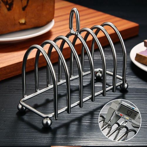 C&L Toast Bread Rack Holder 6 Slice Holes Stainless Steel