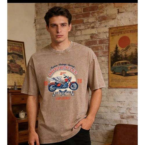 tribal Men's Stone-Wash Trendy T-Shirt