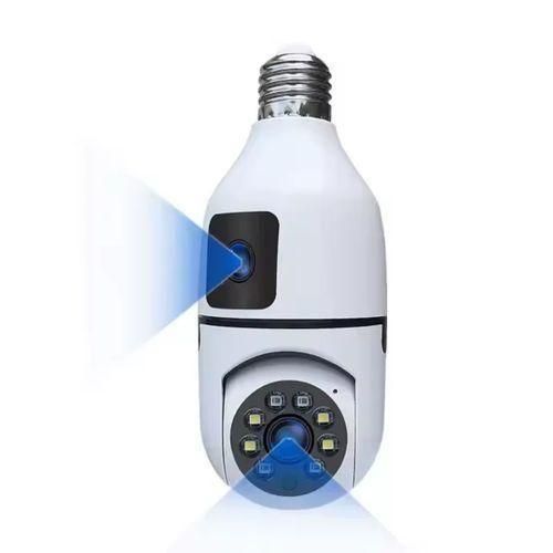 Generic Dual Lens Smart Bulb WiFi Camera – Night Vision, Motion Detection, PTZ 360° Security Camera
