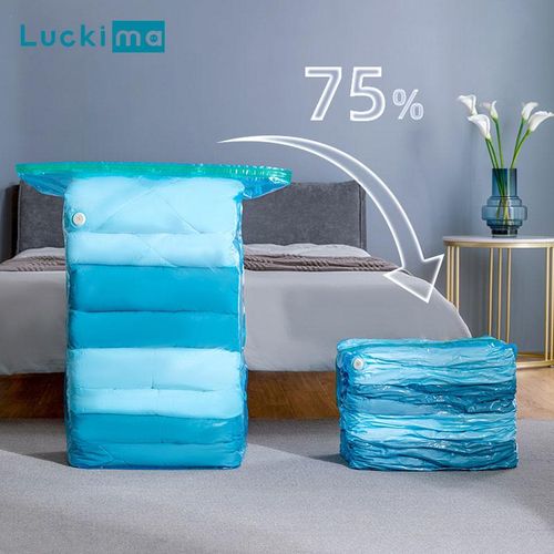 6 Small Vacuum Storage Bags, Space Saver Bags Compression Storage Bags for  Comforters and Blankets, Vacuum Sealer Bags for Clothes Storage, Hand Pump  Included