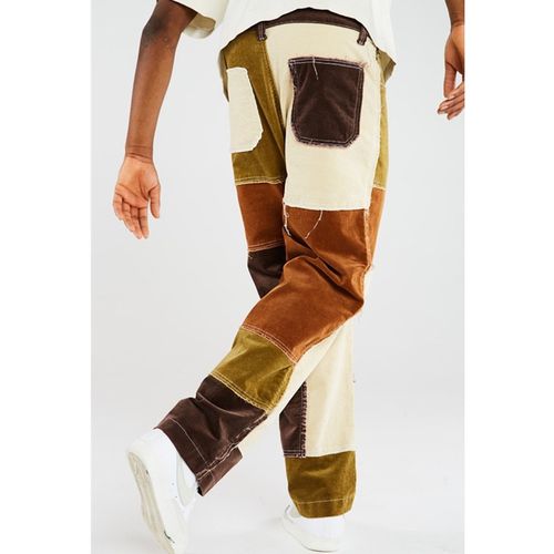 Coursemys Men Hight Street Corduroy Patchwork Cargo Pants Colorblock Size S  | Cargo pants, Cargo pants men, Corduroy