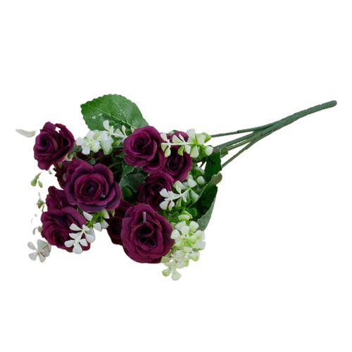 product_image_name-Generic-1 Bouquet Artificial Rose Wedding Home Decor-Wine Red-1