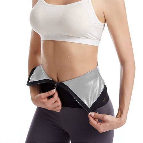 Fashion (Zipper Silver,)Neoprene-Free Waist Trainer Body Shaper Weight Loss  Plus Size Corset Sweat Tummy Wrap Slimming Belt Fat Burning Belly Gym  Fitnes MAA