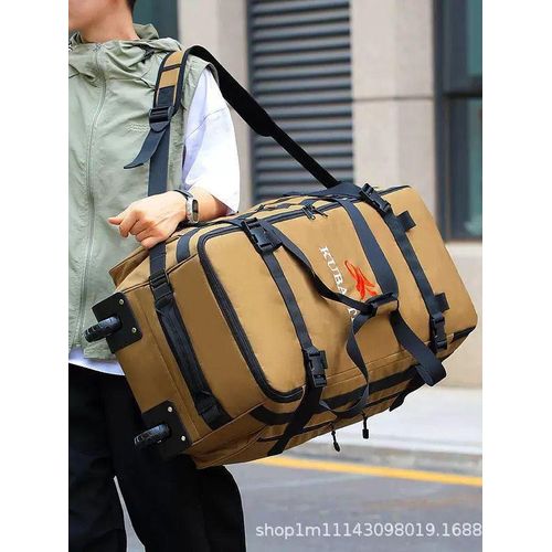 product_image_name-Fashion-90L EXPANDABLE FOLDABLE TRAVEL BACKPACK WITH WHEELS, Portable Camping Storage Bag, Foldable Suitcases Lightweight Duffle Bag, Outdoor Travel, Large Capacity Luggage Wheel Bag, Travel Storage Oxford Multipurpose Rollable Travelling Bag Backpack-3