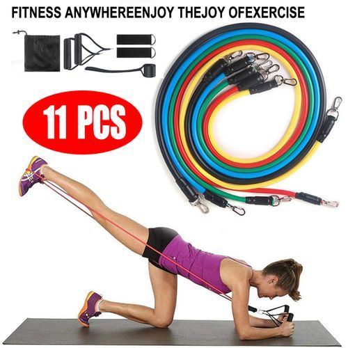 Generic 11x/Set Resistance Bands Workout Bands Elastic Fitness Exercise  Training Tubes