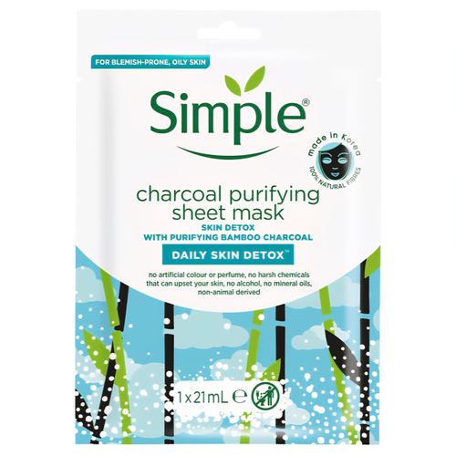 product_image_name-Simple-Charcoal Purifying Sheet Mask Skin Detox - Made in Korea-1
