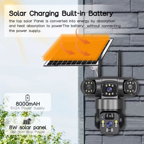 product_image_name-Cctv-3 Lens Wifi Full HD Intelligent Wireless Solar Powered Cctvs Security Camera For Home, Hotel, Church, Mosque, School, Restaurant, Supermarket, Shop And Office Spaces-6