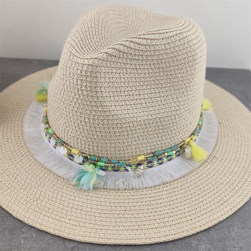 Fashion Boho Style Sun Hat Wide Brim Floppy Summer Hats For Women Beach  Panama Straw Dome Flower Hat Femme Shade Hat