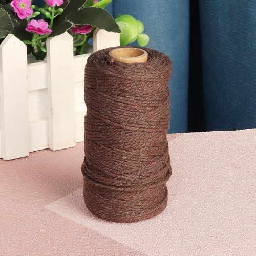 Generic 100% Craft Twine Rustic String Natural Cotton Rope Macrame Linen Cord  Jute Coffee