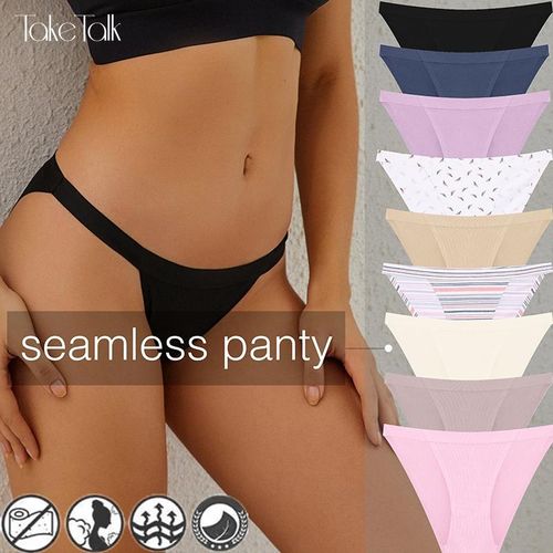 Fashion FINETOO Women's Seamless Panty Elastic Band Cotton Bikini Underwear