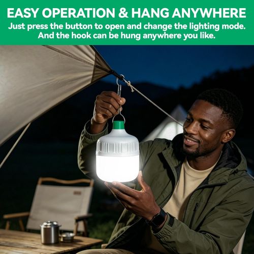 QCWOLVES Rechargeable Touch Light Bulb Emergency Lamp with Hanging Hook, Dimmable 3 Modes, for Home Outdoor - image 7