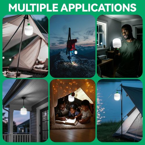 QCWOLVES Rechargeable Touch Light Bulb Emergency Lamp with Hanging Hook, Dimmable 3 Modes, for Home Outdoor - image 8
