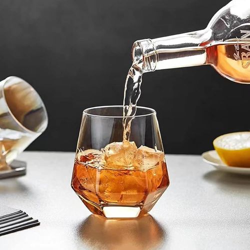 Generic Beautiful diamond Shape whiskey/ Cocktail glass cup 6 pcs - image 2