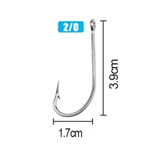 Generic 200pcs Fishing Hooks Saltwater O'shaughnessy Forged Fish Hooks  Stainless Steel Long Straight Shank J Hooks Fishing 1/0-10/0