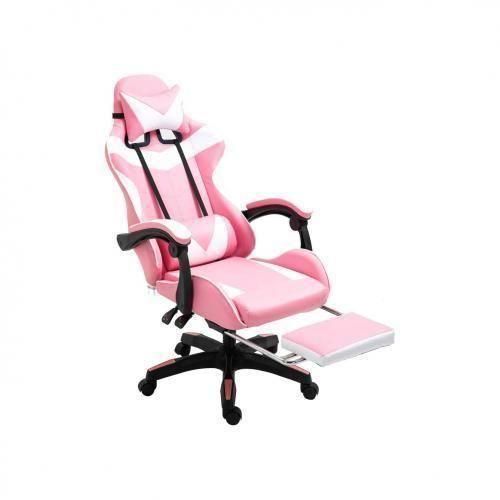 Generic PINK Computer Racing Gaming Ergonomic Chair + Footrest