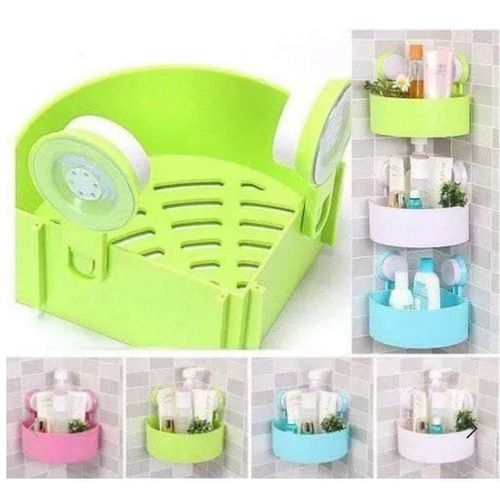 Fashion colourful plastic bathroom corner shelf