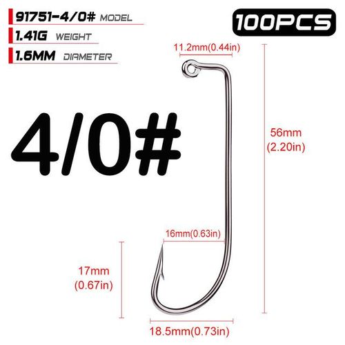 Generic 100pcs Fishing Hook Circle Hooks Fishing Soft Bug Hooks With  Stinging Hooks High Carbon Steel Grappling Hook Fishing Accessories