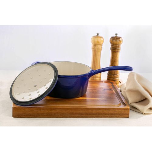 Radiance 18cm Enamelled Blue Cast Iron Sauce Pan