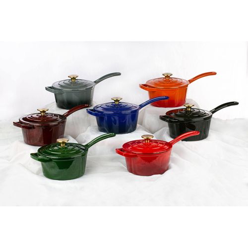 Radiance 18cm Enamelled Blue Cast Iron Sauce Pan - image 2