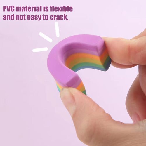 posionks 30Pcs Rainbow Erasers,Novelty Cute 2B Cube Erasers,Soft Colored Pencil Rubber Eraser - image 4