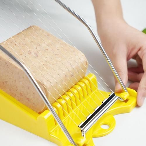 Spam Slicer, Boiled Egg Slicer Soft Cheese Slicer Luncheon Meat Slicer,  Stainless Steel Wires, Cuts 10 Slices (yellow)