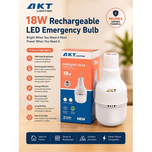 AKT 18W Rechargeable LED Emergency Bulb