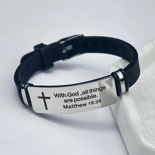 product_image_name-Fashion-Inspirational Bible Verse Silicone Bracelet-2