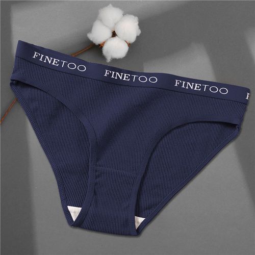 FINETOO Women Cotton Panties Comfortable Underwear Solid Color