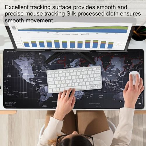 Generic 900*400mm Oversized Mouse Pad World Map Non-slip Keyboard Pad Desk Mat - image 6