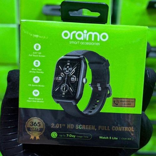 product_image_name-Oraimo-Watch 5 Lite Smartwatch 2.01" HD Screen Wireless Calling Heart Rate Monitor – OSW-804-5