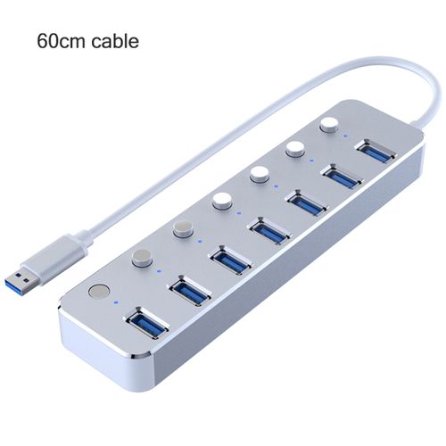 Generic Aluminum 7-Port Usb 3.0 Hub 60 120cm Cable USB Hubs