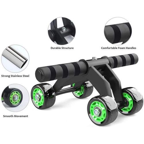 product_image_name-Generic-Balanced 4 Wheel Roller Slide AB Wheel/Wheel Abdominal Exercise Roller + Knee Support-4