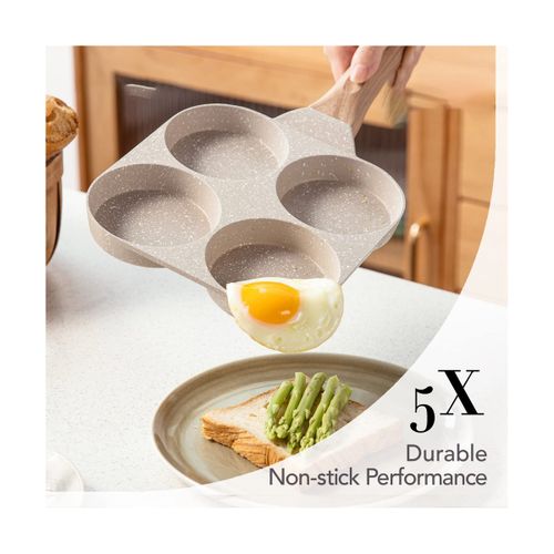 4 Cup Egg Pan Non-Stick Breakfast Frying Pan Heat Conduction Evenly Fried Egg  Pan With