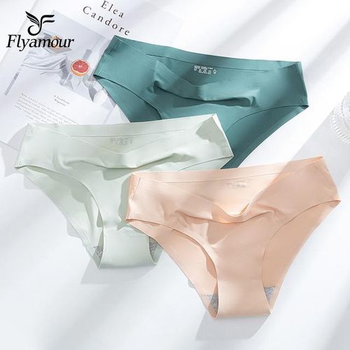 Women's Traceless Ice Silk Women's Underwear Mid Waist Comfortable