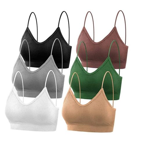 Generic Seamless large-size one-piece tube top with chest pad female beauty  back thread wrapped chest spaghetti strap underwear sling bra caramel XL