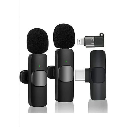 product_image_name-K9-Dual Wireless Microphone For IPhone & Android + IOS Adapter(Double Mic)-1