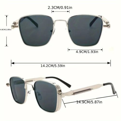 product_image_name-Fashion-1pc Men'S Retro Full-Rim Glasses - Alloy Frame, Anti-Reflective PC Lenses, Wide Lens Design for & Casual Wear, Versatile Accessory, Eyewear, Trendy Eyewear, Durable Eyeglasses,with glasses bag and glasses cloth-2