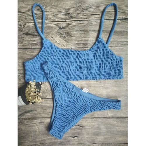 Generic Low Waisted Padded Scoop Neck Butterfly Pleats Knitted Bikini Set Wire Free Swimwear Padded Swimsuit Sexy Women Bathing Suit Jumia Nigeria