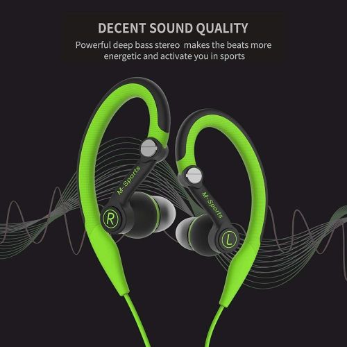 Mucro Type-C Plug In-Ear Sport Earhook Wired Stereo Headphones - Green - image 5