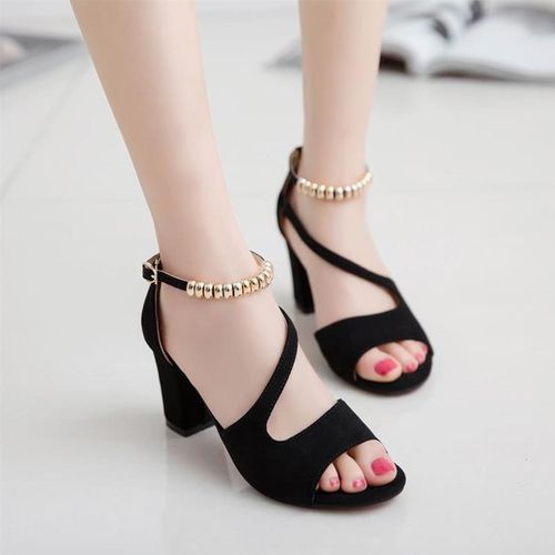 Dech Barrouci Party Wear Kohinoor Black Low Heels Ladies Sandal at Rs  1290/pair in Chandigarh