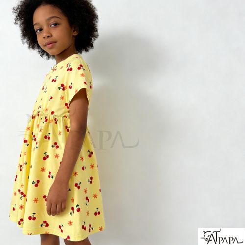 product_image_name-Catpapa-Limited Time No Restock!4-7 years baby yellow cherry print summer simple dress for parties, outdoor activities, comfortable and cool, easy to clean-5