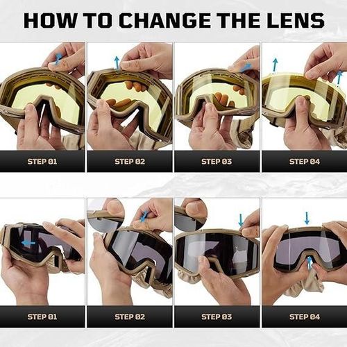 Generic Windproof cycling glasses, windproof and sandproof outdoor glasses, interchangeable lenses - image 3