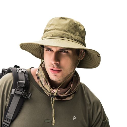 Fashion Bucket Hat Men Anti-UV Sun Hats Outdoor Fishing Hiking Cap Fashion Quick  Drying Caps Women's Summer-0709 Green