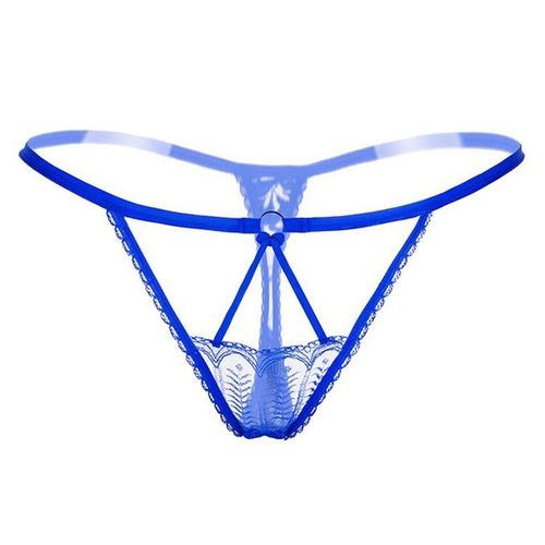 Fashion Ladies Sexy G-String Panties T-back Underwear Lace Thongs Blue