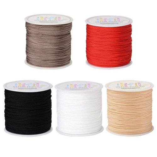 Elodie Nylon Macrame Cord,braiding Cord String ,braided Nylon Cord Thread ,satin Nylon Cord Red 90 Meters