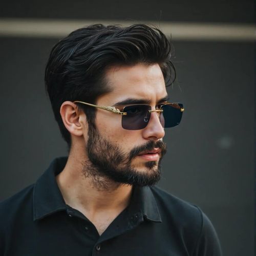 product_image_name-Fashion-Classic Rimless Sunglasses Men Women Fashion Leopard Decoration Small Sun Glasses Stylish Frameless Driving Travelling Shades-1
