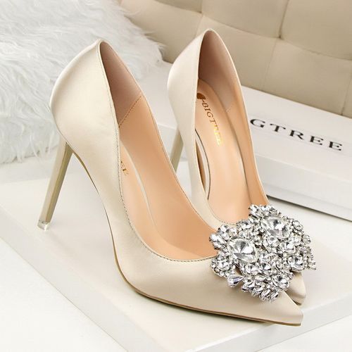 Fashion Ladies Crystal Heels Wedding Pumps Dress Party Shoes Gold Jumia Nigeria